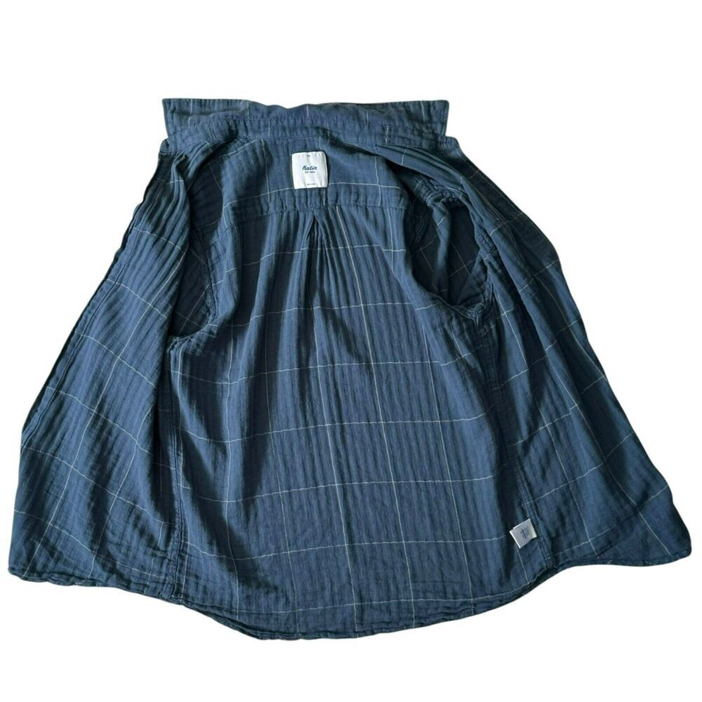 Katin Monty Shirt Baltic Blue Linen/Cotton Blend Short Sleeve Men's Shirt SZ M - Picture 5 of 9